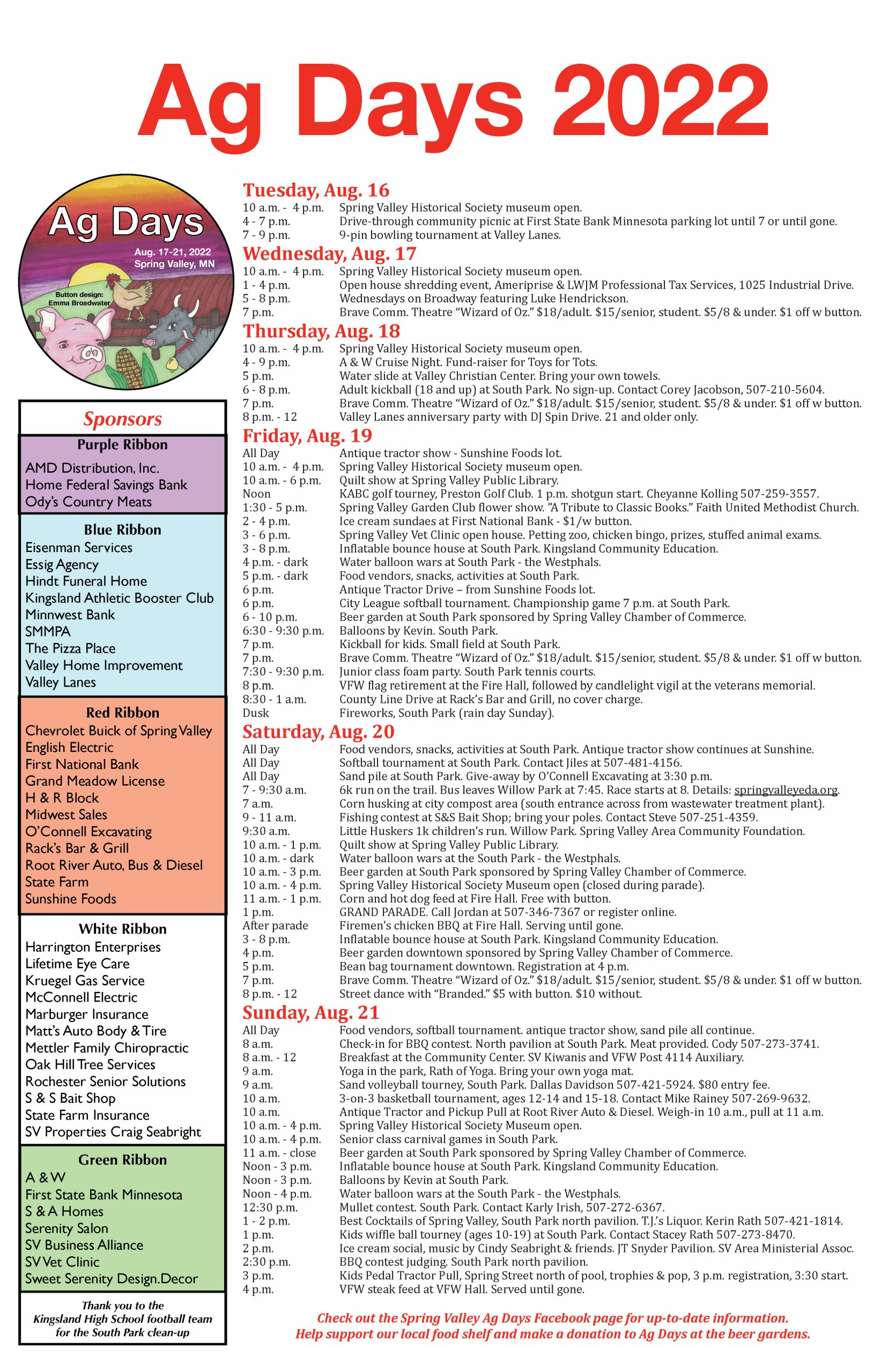 Ag Days Schedule